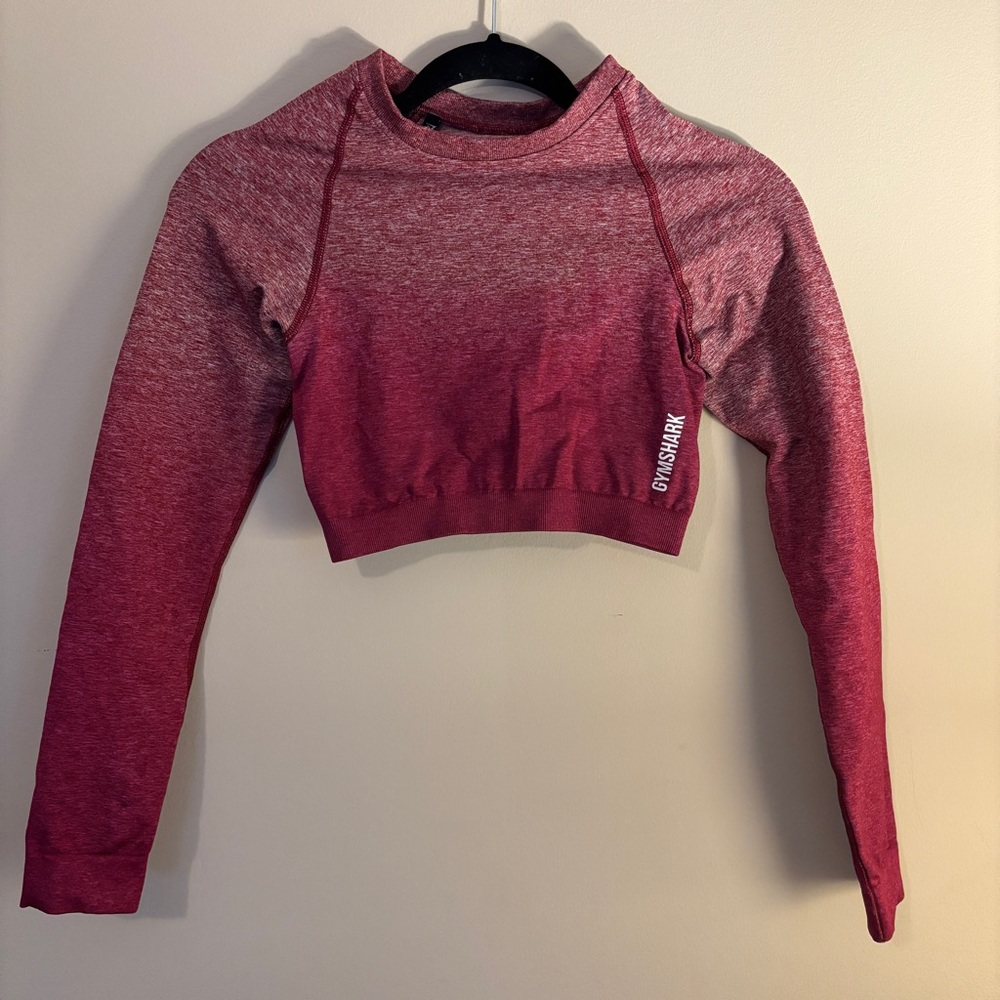 Gymshark Long Sleeve Crop Top - Red